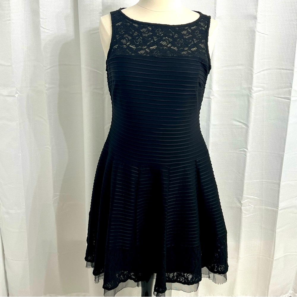 Julian Taylor Black Textured Mini Dress